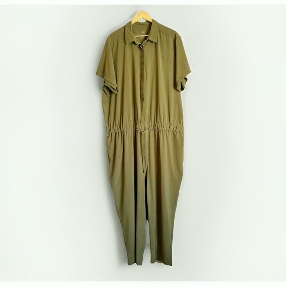 Girlfriend Collective Women’s Green Jumpsuit 5XL Soft Utility Earthy Minimalist - Picture 3 of 12